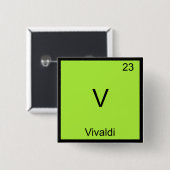 V - Symbol-T - Shirt für Vivaldi Funny Chemistry E Button (Vorne & Hinten)