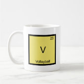 V - T-Shirt "Volleyball Funny Chemistry Element" Kaffeetasse (Links)