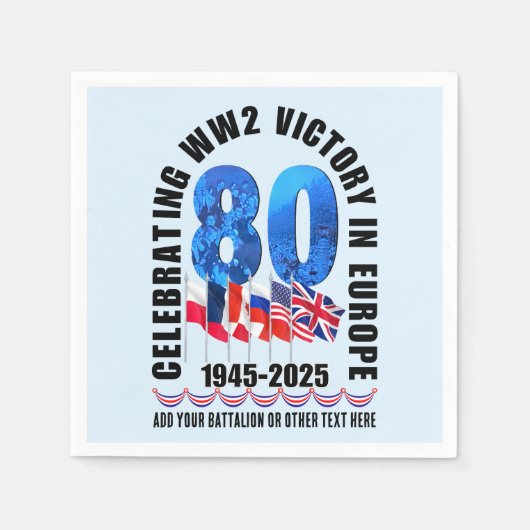 V. TAG 80 Jubiläumssieg in Europa WW2 Serviette (Vorderseite)