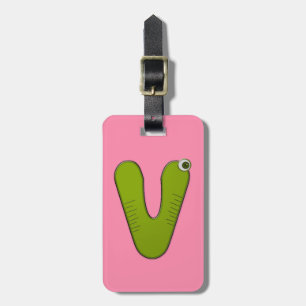 V - Tiermonogramm - Gepäckanhänger