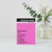 V Titel-Band - Schwarzes mit rosa FF66CC Visitenkarte (Stehend Vorderseite)