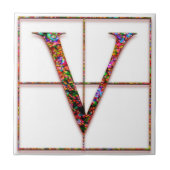 V Trajanus Red Custom Monogram Tile Fliese (Vorderseite)