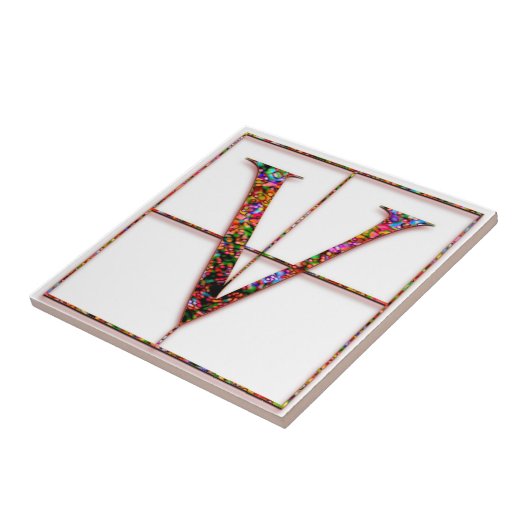V Trajanus Red Custom Monogram Tile Fliese (Seite)