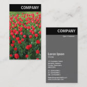 V Überschrift - Bett aus roten Tulipen 01 Visitenkarte (Vorne/Hinten)