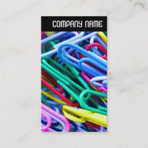 V Überschrift - Farbige Paperclips Visitenkarte
