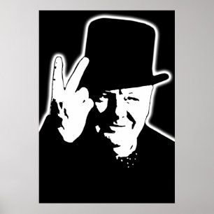 V unterzeichnet Sieg V 1943 Winston Churchill Poster