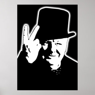 V unterzeichnet Sieg V 1943 Winston Churchill Poster