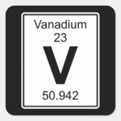 V - Vanadium Quadratischer Aufkleber (Vorderseite)