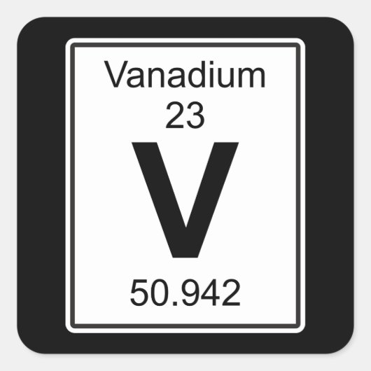 V - Vanadium Quadratischer Aufkleber (Vorderseite)