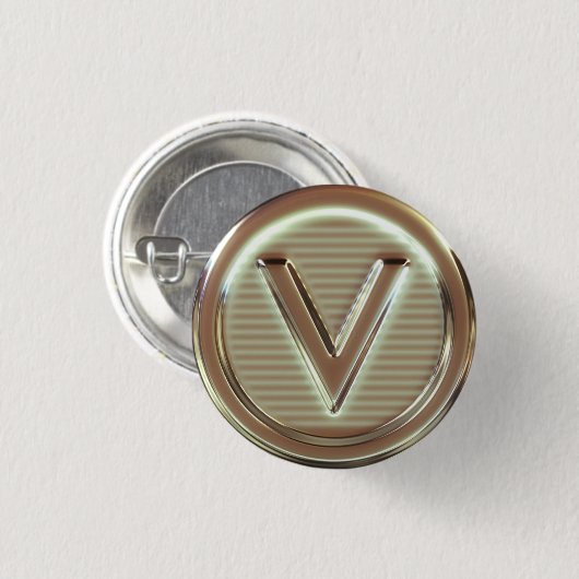 V - Vegane Buchstaben 1/5 Button (Vorne & Hinten)