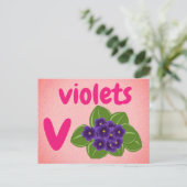 v - Veilchen-Flash-Karte Postkarte (Stehend Vorderseite)