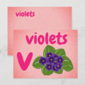 v - Veilchen-Flash-Karte Postkarte (Vorne/Hinten)