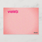 v - Veilchen-Flash-Karte Postkarte (Rückseite)