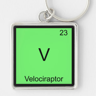 V. Velociraptor Funny Chemistry Element Symbol Schlüsselanhänger
