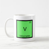 V - Velociraptor-lustiges Chemie-Element-Symbol Kaffeetasse (Links)