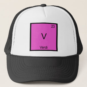 V - Verdi Lustiges T-Shirt mit Chemischem Elements Truckerkappe