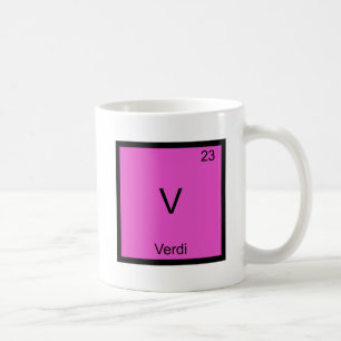 V - Verdi Lustiges T-Shirt zum Chemie-Element-Symb Kaffeetasse