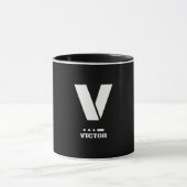 V(Victor) NATO Phonetischer Alphabet & Morse Code Tasse (Zentrum)