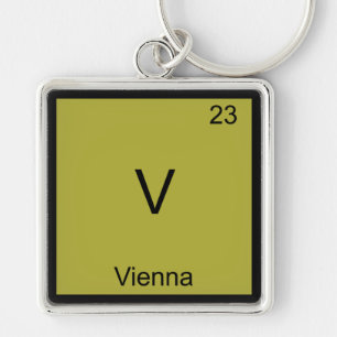 V- Wien Lustiges Chemie-Element-Symbol T-Shirt Schlüsselanhänger