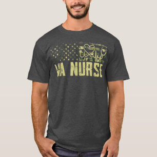 VA-Krankenschwester-Tarnung USA-Flagge Patriotisch T-Shirt