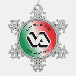 VA Logo Schneeflocken Zinn-Ornament