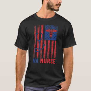 Va Nurse American Flag Patriotic Medical Worker Pa T-Shirt
