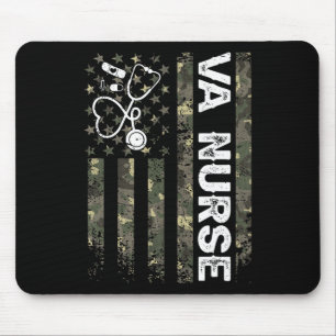 Va Nurse Camouflage American Flag Patriotic Nurse Mousepad