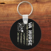 Va Nurse Camouflage American Flag Patriotic Nurse Schlüsselanhänger (Vorderseite)