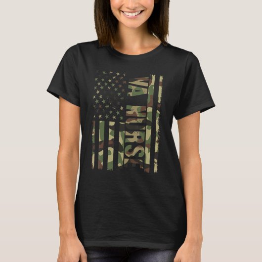 VA Nurse Camouflage American Flag Patriotic Nurse T-Shirt (Vorderseite)