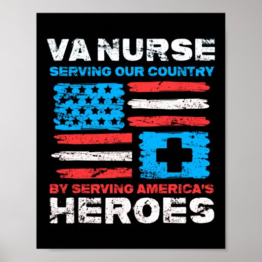 VA Nurse, die unserem Land dient, indem sie Amerik Poster (Vorne)