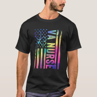 VA Nurse Gefärbte Krawatte farbenfrohe amerikanisc T-Shirt