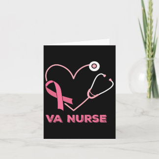 Va Nurse Heart Stethoscope Pink Ribbon Niedliche B Karte