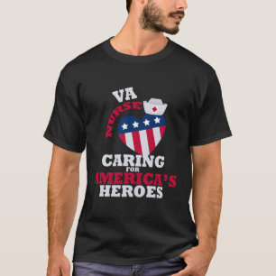 Va Nurse Kümmerte für Amerikas Helden USA Flag Ame T-Shirt