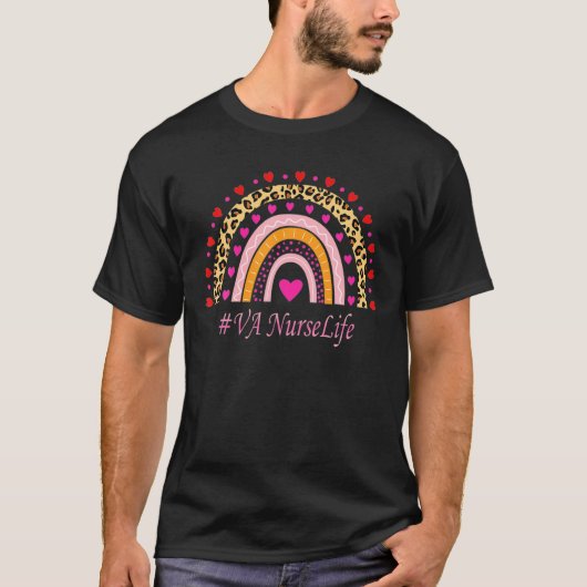 VA Nurse Leopard Rainbow NURSE's WEEK T-Shirt (Vorderseite)