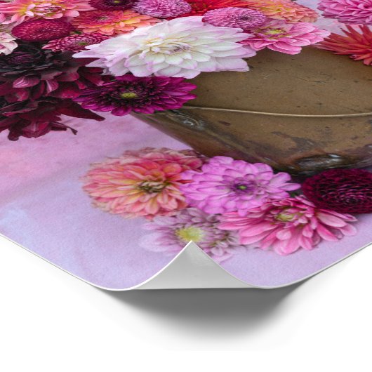 Vaas met Dahlia`s Poster (Ecke)