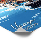 Vaasa Finland Art Vintage Travel Illustration Poster (Ecke)