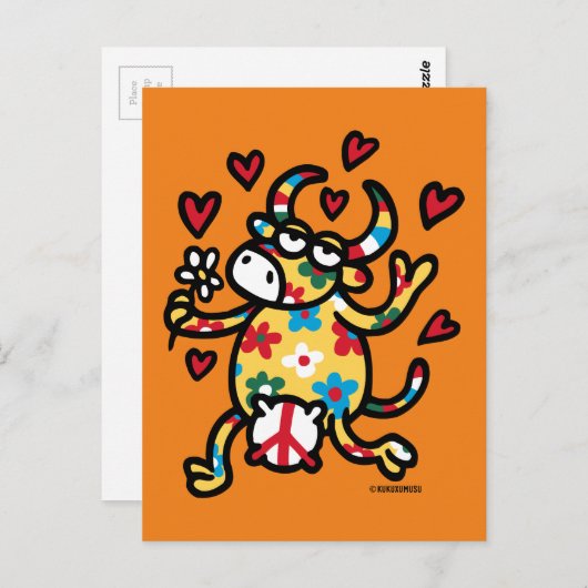 Vaca Hippy Postkarte (Vorne/Hinten)