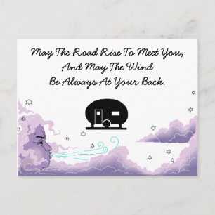 Vacacation Camp Postcard Canned Ham Travel Trailer Postkarte