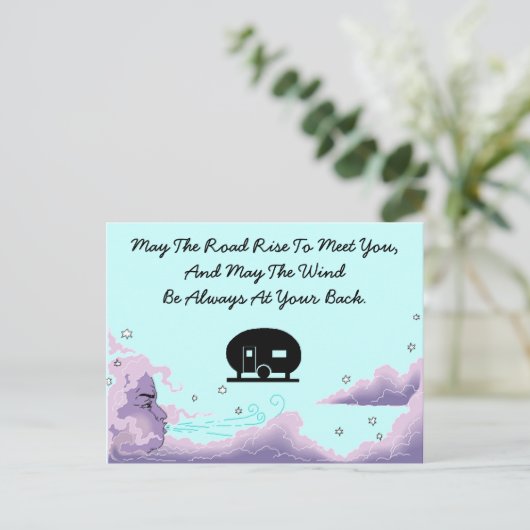 Vacacation Camp Postcard Canned Ham Travel Trailer Postkarte (Stehend Vorderseite)