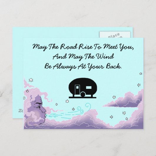 Vacacation Camp Postcard Canned Ham Travel Trailer Postkarte (Vorne/Hinten)