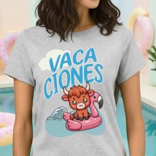 Vacaciones Spanischer Urlaub Punny Niedliche Kuh T-Shirt