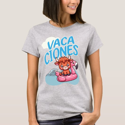 Vacaciones Spanischer Urlaub Punny Niedliche Kuh T-Shirt (Vorderseite)