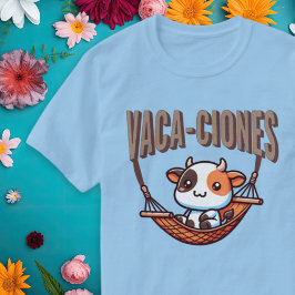 Vacaciones (Urlaub) Punny Cow Spanisches Shirt