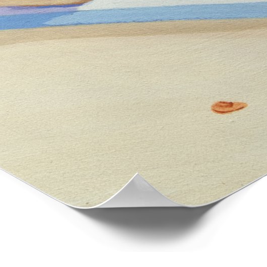 Vacation Beach Cat Under Palm Tree Wall Art Poster (Ecke)