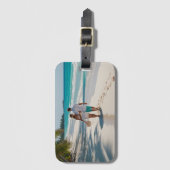 Vacation Beach Türkis Moderne Gepäckmarke Gepäckanhänger (Vorderseite Vertikal)