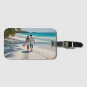Vacation Beach Türkis Moderne Gepäckmarke Gepäckanhänger (Vorderseite (Horizontal))
