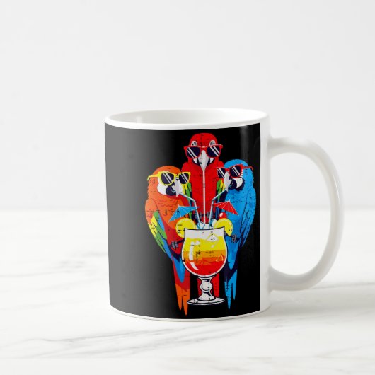 Vacation Birds Sungles Tail Parrots Summer Women M Kaffeetasse (Rechts)