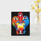 Vacation Birds Sungles Tail Parrots Summer Women M Karte (Gelbe Blume)