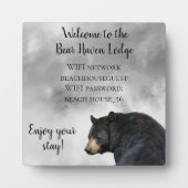 Vacation Cabin Bear Lodge Zuhause WIFI Information Fotoplatte (Vorderseite)