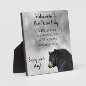 Vacation Cabin Bear Lodge Zuhause WIFI Information Fotoplatte (Vorderseite)